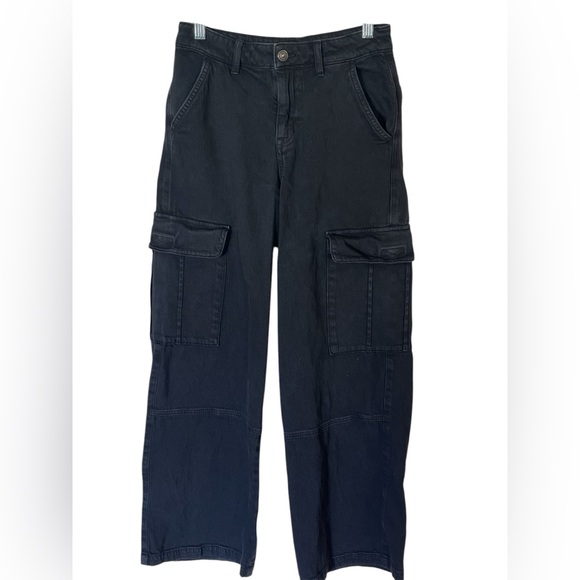 American Eagle Stretch High Rise Baggy Wide Leg Sz2 - Picture 1 of 5